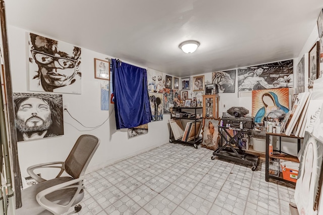 6142 S Richmond St, Chicago, IL 60629 - home office with tile patterned floors