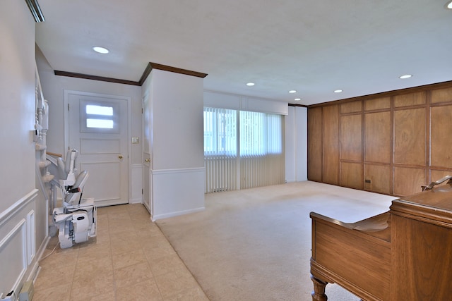 9044 N Clifton Ave, Niles, IL 60714 - foyer featuring recessed lighting, ornamental molding, and light tile patterned floors