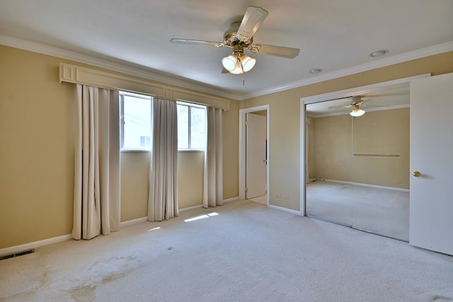 9044 N Clifton Ave, Niles, IL 60714 - unfurnished bedroom featuring crown molding, carpet flooring, a ceiling fan, and baseboards