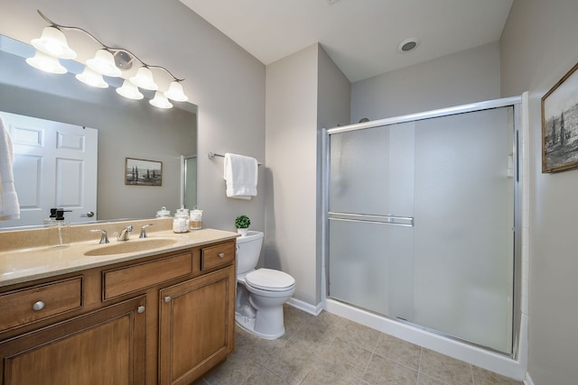 1850 Foxridge Ct, Aurora, IL 60502 - bathroom with vanity, a shower stall, and tile patterned flooring