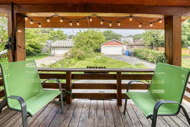 4427 N Kenneth Ave, Chicago, IL 60630 - deck featuring an outbuilding and a detached garage