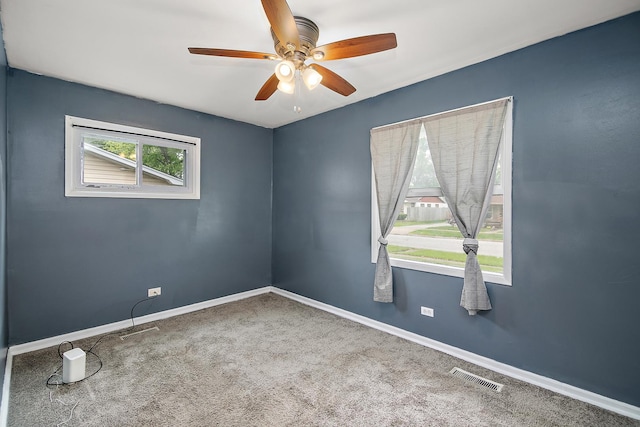 313 Dorsetshire Dr, Steger, IL 60475 - carpeted spare room featuring baseboards and a ceiling fan