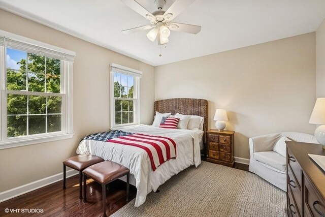 7536 Inverway Dr, Lakewood, IL 60014 - bedroom with light wood-style flooring and ceiling fan