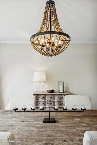 7536 Inverway Dr, Lakewood, IL 60014 - detailed view of crown molding and a chandelier