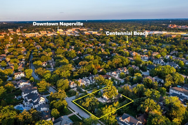 21 Forest Ave, Naperville, IL 60540 - aerial view of residential area featuring property parcel outlined