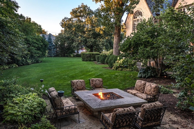 21 Forest Ave, Naperville, IL 60540 - view of green lawn featuring a fire pit