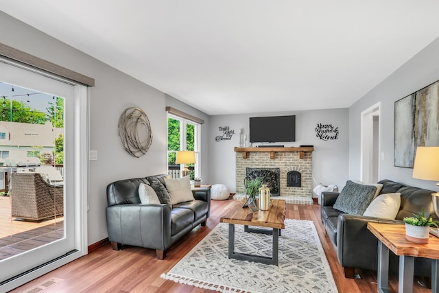 347 Yorkshire Dr, Mundelein, IL 60060 - living area featuring wood finished floors and a fireplace