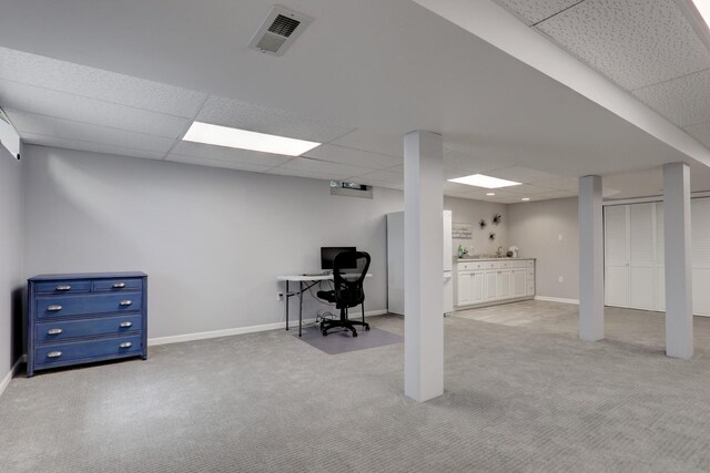 347 Yorkshire Dr, Mundelein, IL 60060 - carpeted office space featuring a paneled ceiling and baseboards