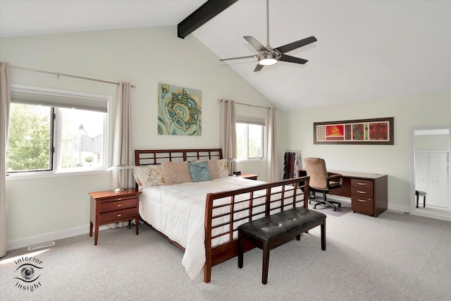 8456 Meadows Edge Trl, Tinley Park, IL 60487 - bedroom featuring light colored carpet, ceiling fan, and an office area