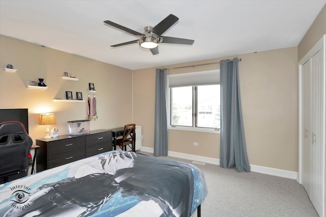 8456 Meadows Edge Trl, Tinley Park, IL 60487 - bedroom featuring light carpet and a ceiling fan