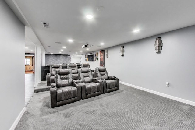 27117 Ashgate Xing, Plainfield, IL 60585 - cinema with recessed lighting, carpet floors, and a bar