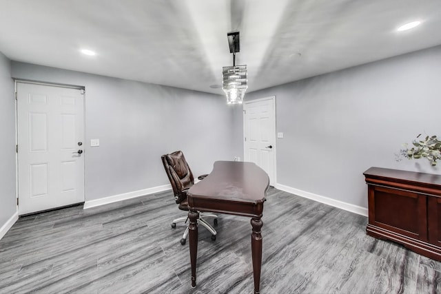 27117 Ashgate Xing, Plainfield, IL 60585 - office area featuring wood finished floors and recessed lighting
