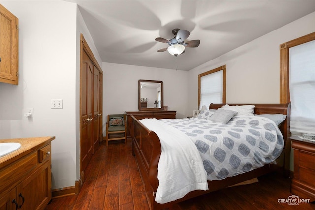 925 Merrill New Rd, Sugar Grove, IL 60554 - bedroom featuring dark wood-style floors and ceiling fan