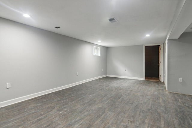 15123 Wabash Ave, South Holland, IL 60473 - spare room with dark wood-type flooring, recessed lighting, and baseboards