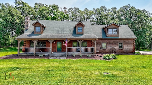 2622 E 28th Rd, Marseilles, IL 61341 - log home with log exterior and covered porch