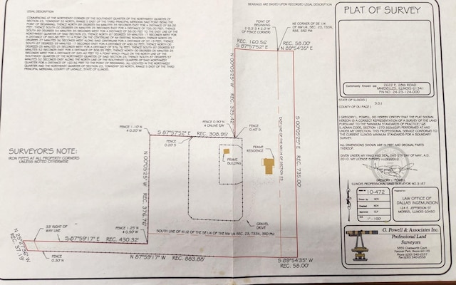 2622 E 28th Rd, Marseilles, IL 61341 - survey map / technical document