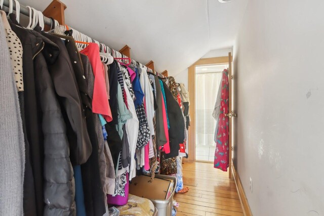 1280 White St, Des Plaines, IL 60018 - spacious closet with hardwood / wood-style floors and lofted ceiling