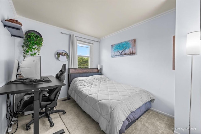 688 Regent Dr, Crystal Lake, IL 60014 - bedroom with crown molding, carpet, and a desk
