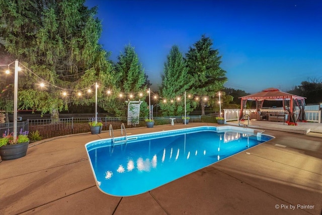 688 Regent Dr, Crystal Lake, IL 60014 - view of pool featuring a gazebo, a fenced backyard, and a patio