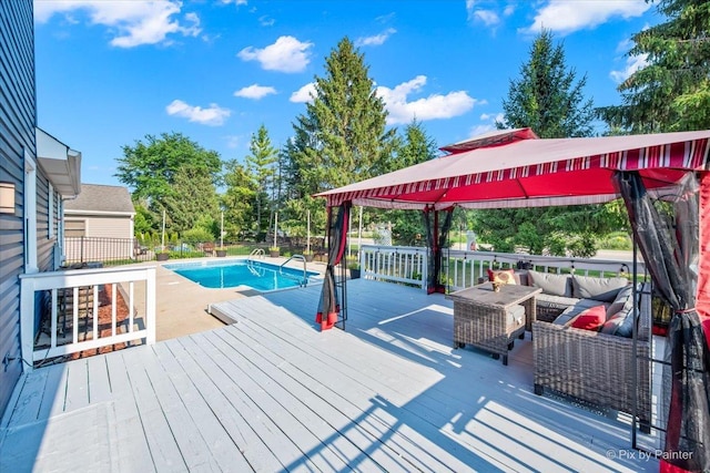 688 Regent Dr, Crystal Lake, IL 60014 - view of pool with a gazebo, a wooden deck, and outdoor lounge area
