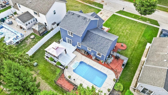 688 Regent Dr, Crystal Lake, IL 60014 - aerial view of property and surrounding area with a pool