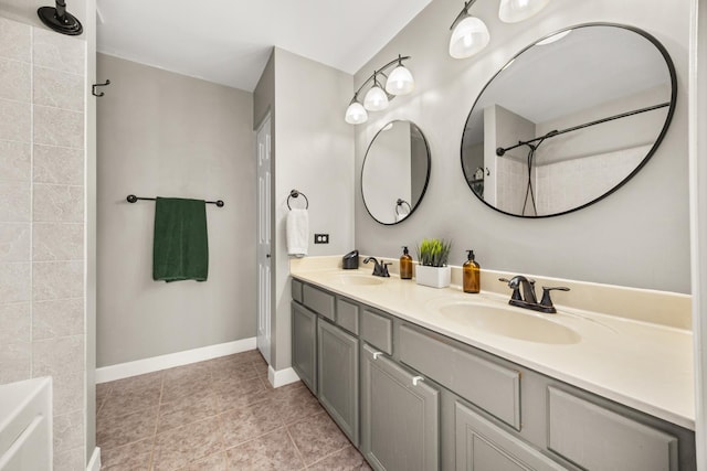 2278 Andrew Trl, Montgomery, IL 60538 - full bath with double vanity, a tile shower, and tile patterned floors