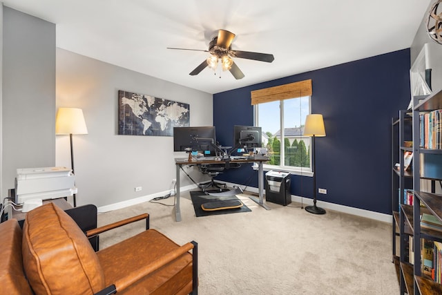 2278 Andrew Trl, Montgomery, IL 60538 - carpeted home office with ceiling fan and baseboards