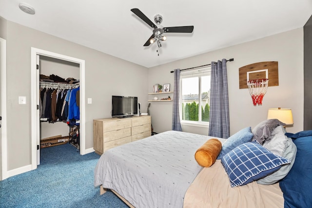 2278 Andrew Trl, Montgomery, IL 60538 - bedroom featuring carpet floors, a closet, ceiling fan, and a spacious closet
