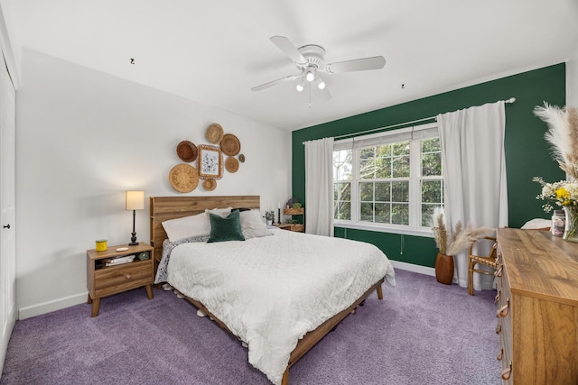 2278 Andrew Trl, Montgomery, IL 60538 - carpeted bedroom featuring baseboards and ceiling fan