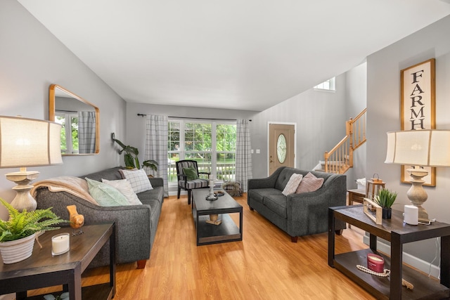 2278 Andrew Trl, Montgomery, IL 60538 - living room featuring stairs and light wood-style floors