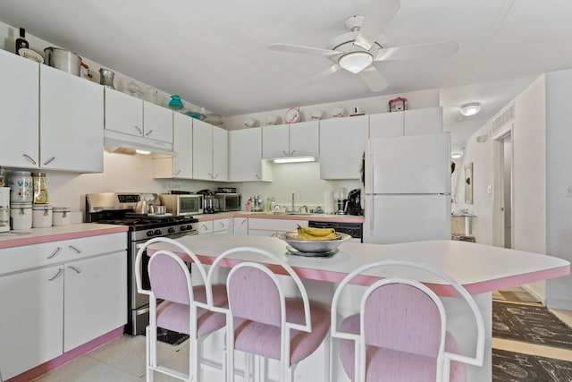 6941 S E End Ave, Chicago, IL 60649 - kitchen featuring appliances with stainless steel finishes, under cabinet range hood, a sink, light countertops, and a breakfast bar
