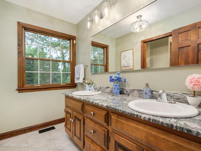 77 Mark Dr, Hawthorn Woods, IL 60047 - bathroom featuring double vanity and tile patterned flooring