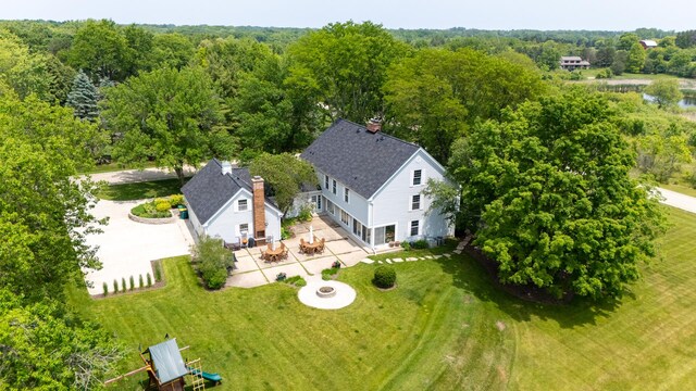 77 Mark Dr, Hawthorn Woods, IL 60047 - view from above of property with a heavily wooded area