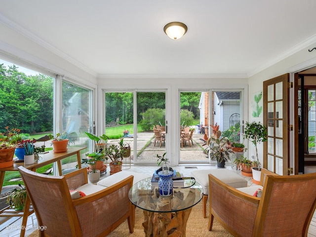 77 Mark Dr, Hawthorn Woods, IL 60047 - sunroom featuring ornamental molding