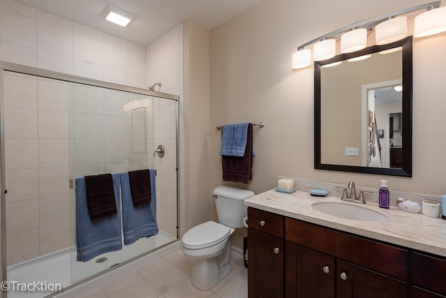 1878 Roseland Ln, Hoffman Estates, IL 60192 - bathroom with vanity, a stall shower, and tile patterned floors