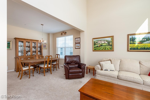 1878 Roseland Ln, Hoffman Estates, IL 60192 - living room with light colored carpet and a chandelier