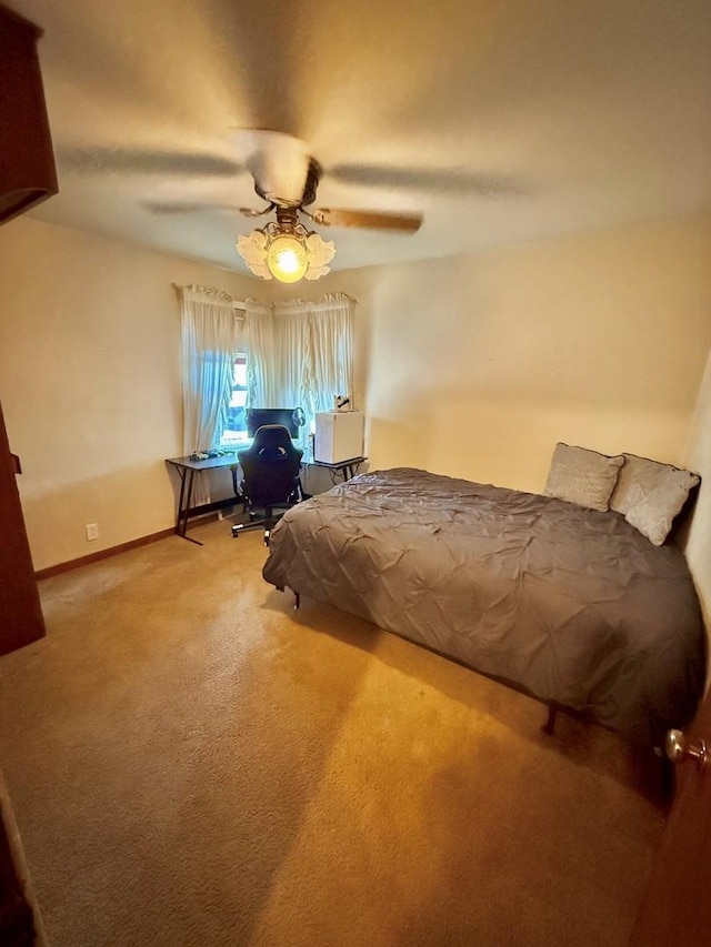 1308 Waverly Pl, Joliet, IL 60435 - bedroom with an office area, a ceiling fan, carpet, and baseboards