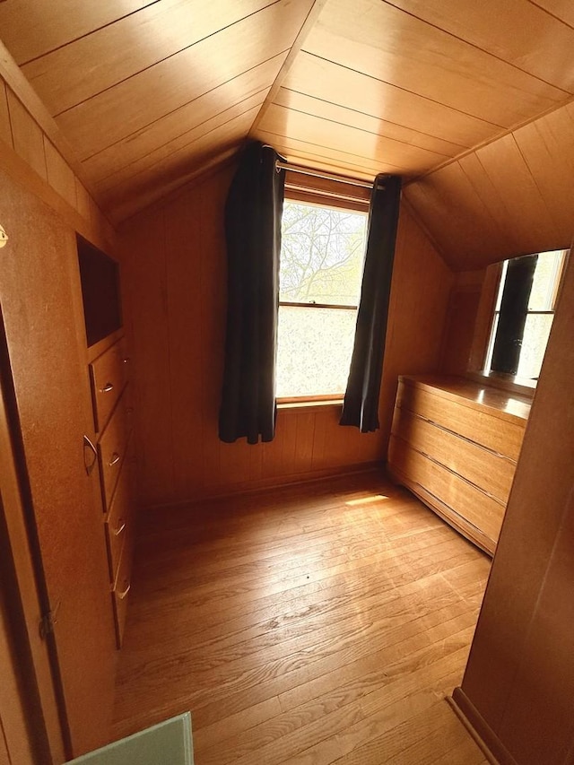 1308 Waverly Pl, Joliet, IL 60435 - additional living space with lofted ceiling, wood ceiling, and light wood-type flooring