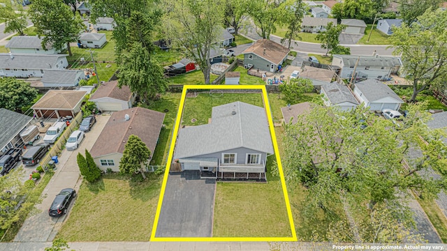 1006 Tacoma St, Carpentersville, IL 60110 - aerial view of residential area with property parcel outlined