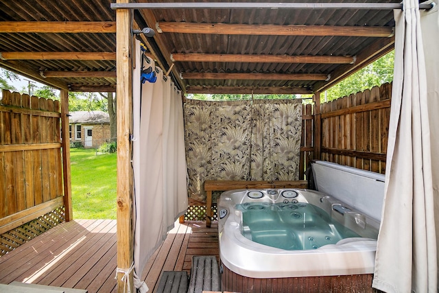 211 N Maple St, Grant Park, IL 60940 - wooden deck with a hot tub