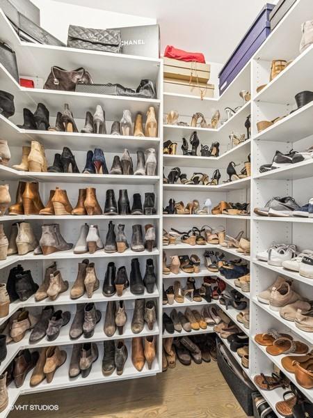 1802 N Mozart St, Chicago, IL 60647 - spacious closet featuring wood finished floors