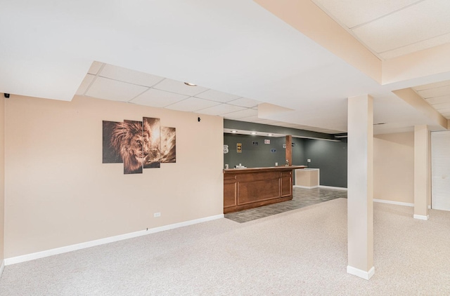 2519 Quail Cv, Carpentersville, IL 60110 - indoor wet bar featuring carpet floors and baseboards