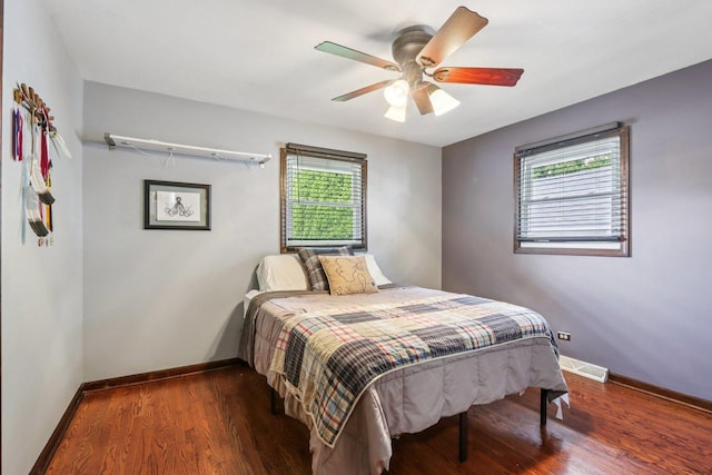 N074 Nepil Ave, Wheaton, IL 60187 - bedroom with wood finished floors and ceiling fan
