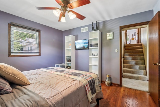 N074 Nepil Ave, Wheaton, IL 60187 - bedroom featuring wood finished floors and a ceiling fan