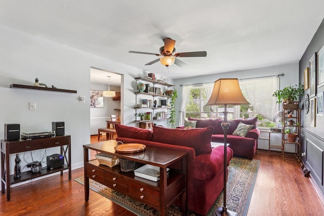 N074 Nepil Ave, Wheaton, IL 60187 - living area featuring wood finished floors and ceiling fan