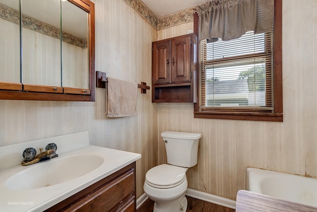 371 Elm St, Elgin, IL 60123 - bathroom with a bath, vanity, and wood finished floors