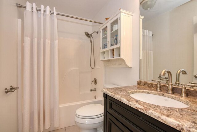 141 Mary Hamsmith Ct, Sycamore, IL 60178 - full bath with toilet, shower / bathtub combination with curtain, vanity, and tile patterned floors