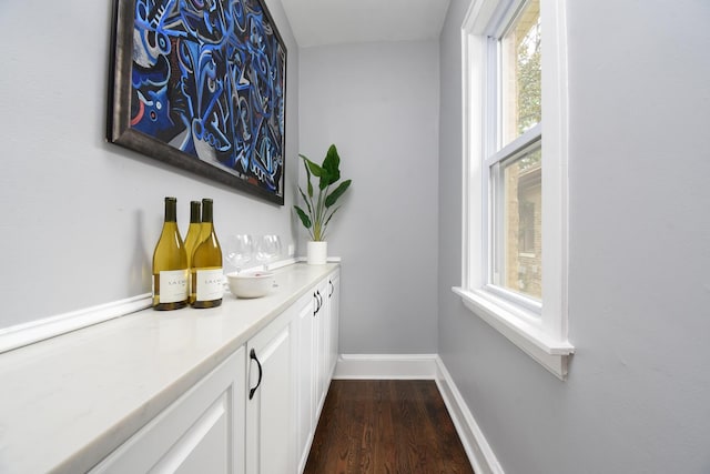1234 Edmer Ave, Oak Park, IL 60302 - bar area featuring dark wood-style floors and baseboards