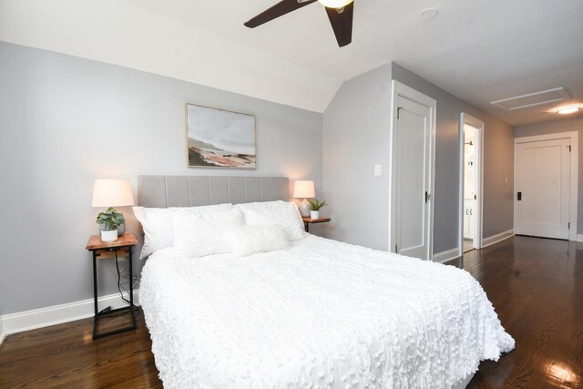1234 Edmer Ave, Oak Park, IL 60302 - bedroom featuring wood finished floors, attic access, and a ceiling fan