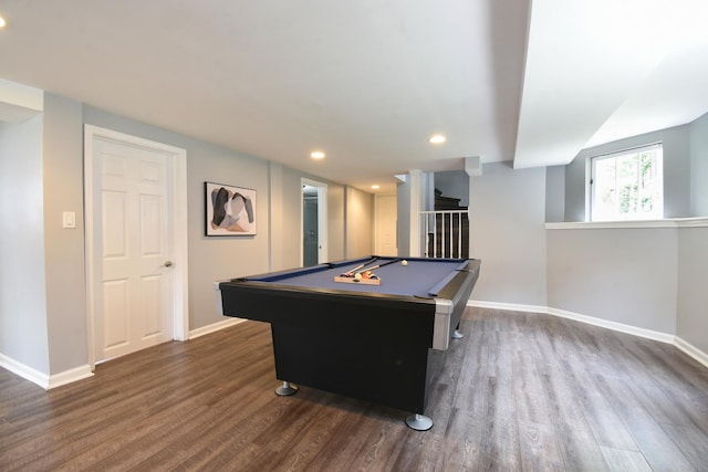 1234 Edmer Ave, Oak Park, IL 60302 - playroom with wood finished floors, billiards table, and recessed lighting